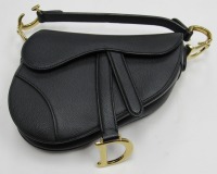 Christian Dior Black Leather Saddle Bag Purse (Laredo, TX)