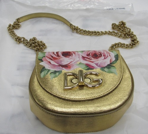Dolce & Gabbana Gold Shoulder Wi-Fi Bag with Painted Roses (Laredo, TX)