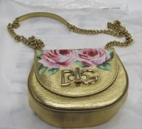 Dolce & Gabbana Gold Shoulder Wi-Fi Bag with Painted Roses (Laredo, TX)
