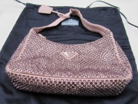 Prada Re-Edition 2000 Mini Alabastro Pink Satin Crystal Ba (Laredo, TX)