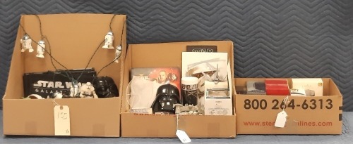 (2) Ctns Star Wars Toys, Photos, & Memorabilia & (1) Ctn Empty Boxes