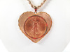 14K Gold Heart Coin Pendant Necklace - 2