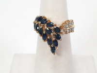 14K Gold Topaz and Diamond Ring