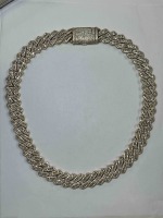 A 14K Yellow Gold and Natural Diamond Cuban Link Necklace (Pompano Beach, FL)