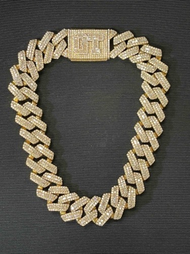 14K Yellow Gold and Natural Diamond Cuban Link Necklace (Pompano Beach, FL)