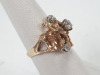 14K Gold Ring w/ (3) Clear Stones - 3