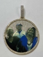 14K Rose Gold and Natural Diamond Circular Photo Pendant (Pompano Beach, FL)