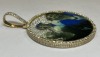 14K Rose Gold and Natural Diamond Circular Photo Pendant (Pompano Beach, FL) - 7