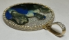14K Rose Gold and Natural Diamond Circular Photo Pendant (Pompano Beach, FL) - 9
