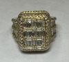 A 14K Yellow Gold and Natural Diamond Rectangular Cluster Ring (Pompano Beach, FL)