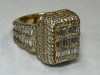 A 14K Yellow Gold and Natural Diamond Rectangular Cluster Ring (Pompano Beach, FL) - 2