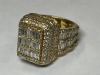 A 14K Yellow Gold and Natural Diamond Rectangular Cluster Ring (Pompano Beach, FL) - 9