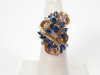 14K Gold Cluster Ring w/ Blue & Clear Stones