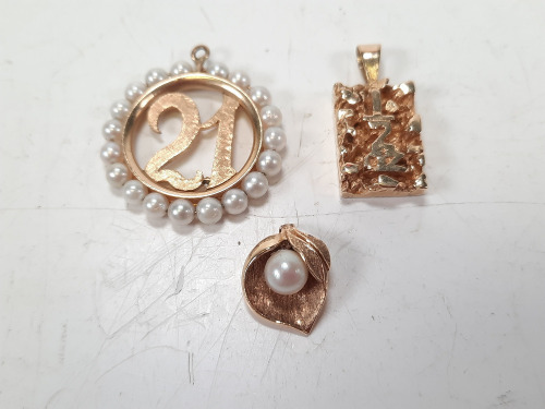 (3) Gold-Tone Pendants