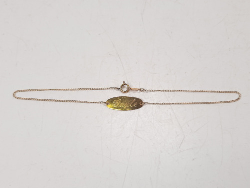 14K Gold Monogrammed "Gayle" Bracelet
