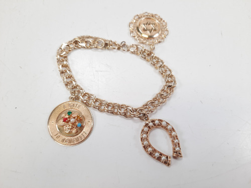 14K Gold Charm Bracelet