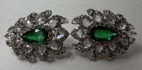 18K Gold Emerald & Diamond Earrings (Dayton, NJ)