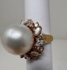 18K Gold Cultured Pearl & Diamond Ring (Dayton, NJ) - 3