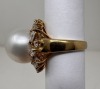18K Gold Cultured Pearl & Diamond Ring (Dayton, NJ) - 4
