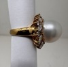 18K Gold Cultured Pearl & Diamond Ring (Dayton, NJ) - 5