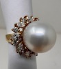 18K Gold Cultured Pearl & Diamond Ring (Dayton, NJ) - 6