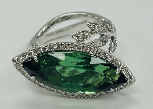 18K Gold Simon G. Tourmaline & Diamond Ring (Dayton, NJ)