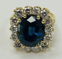 18K Gold Sapphire & Diamond Ring (Dayton, NJ)