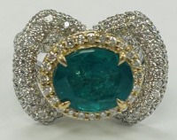 18K Gold Emerald & Diamond Ring (Dayton, NJ)