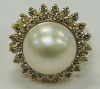 18K Gold Mabe Pearl & Diamond Ring (Dayton, NJ)