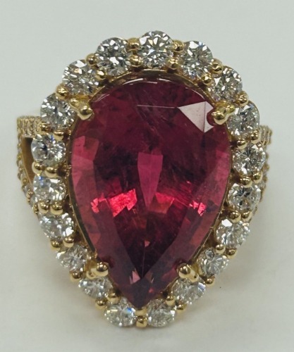 18K Gold Tourmaline & Diamond Ring (Dayton, NJ)