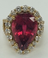 18K Gold Tourmaline & Diamond Ring (Dayton, NJ)