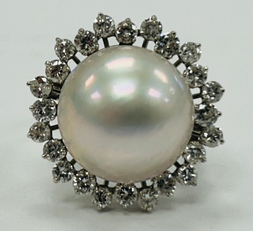 18K Mabe Pearl & Diamond Ring (Dayton, NJ)