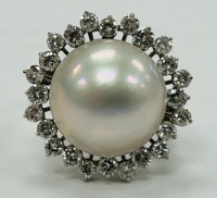 18K Mabe Pearl & Diamond Ring (Dayton, NJ)