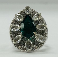 18K Gold Emerald & Diamond Ring (Dayton, NJ)