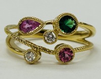 18K Gold Tsavorite, Sapphire & Diamond Ring (Dayton, NJ)