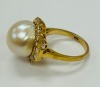 18K Gold Cultured Pearl & Diamond Ring (Dayton, NJ) - 2