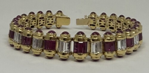 18K Gold Ruby & Diamond Bracelet (Dayton, NJ)