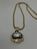 18K Gold Aquamarine & Sapphire Necklace (Dayton, NJ) - 2