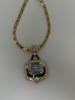 18K Gold Aquamarine & Sapphire Necklace (Dayton, NJ) - 4