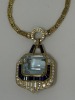 18K Gold Aquamarine & Sapphire Necklace (Dayton, NJ) - 5