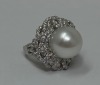 18K Gold Cultured Pearl & Diamond Ring (Dayton, NJ) - 3
