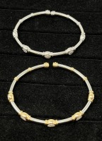 (2) 14K Gold & Diamond Cuff Bracelets (Dayton, NJ)