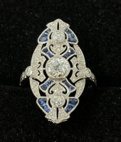 JoAq Platinum Diamond & Sapphire Ring (Dayton, NJ)