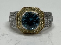 18K Gold Simon G. Zircon & Diamond Ring (Dayton, NJ)