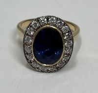 14K Gold Sapphire & Diamond Ring (Dayton, NJ)