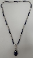18K Gold Sapphire & Diamond Necklace (Dayton, NJ)