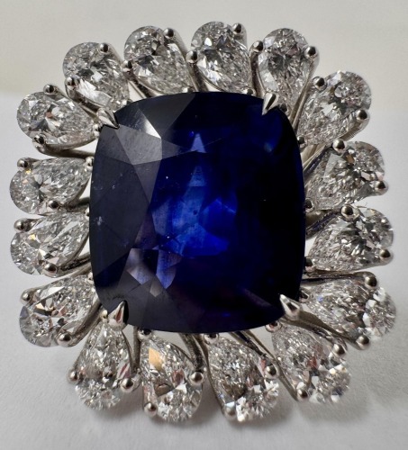 Platinum Diamond & Sapphire Ring (Dayton, NJ)