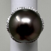 18K Gold Tahitian Pearl & Diamond Ring (Dayton, NJ)