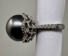 18K Gold Tahitian Pearl & Diamond Ring (Dayton, NJ) - 3