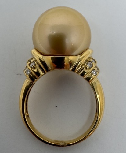 18K Gold Pearl & Diamond Ring (Dayton, NJ)